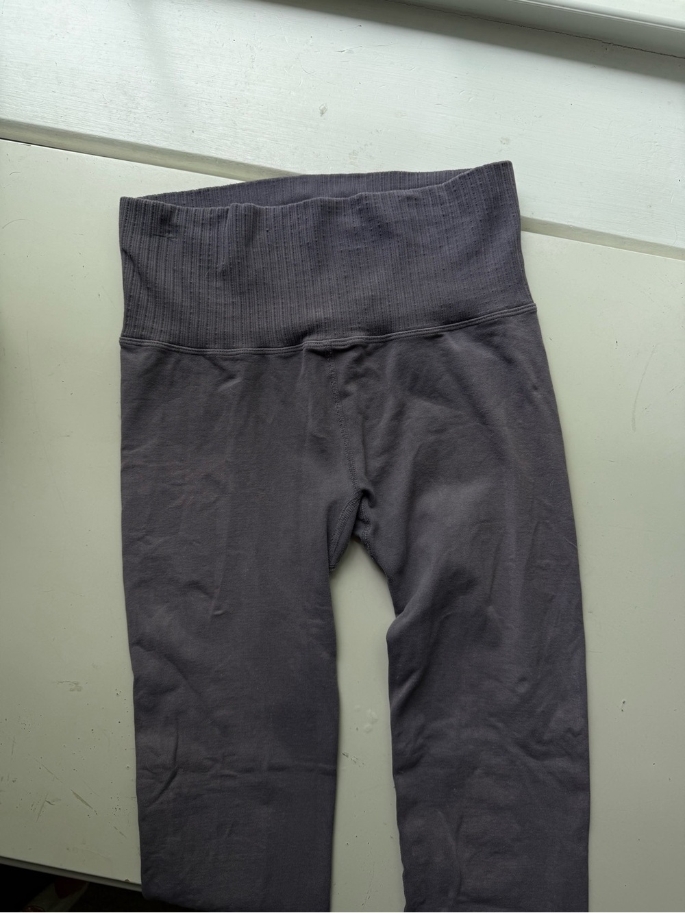 FP Movement by Free People Ribbed High-Waist Leggings - Charcoal Gray Purple